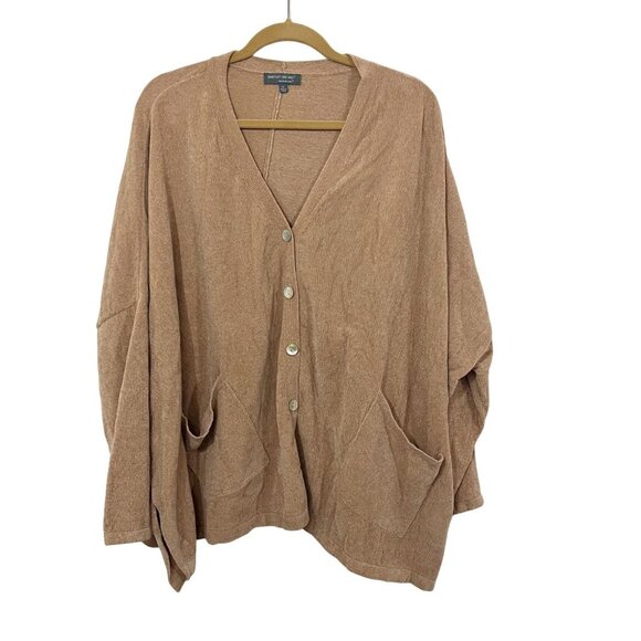 Barefoot Dreams Cozychic Lite Button Up Oversized Cardigan Sweater Brown Size 1X - Picture 1 of 9